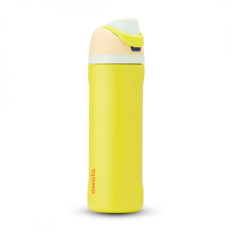 Owala 24oz FreeSip® Stainless Steel Water Bottle Lemon Limeade | Canada UBX148695
