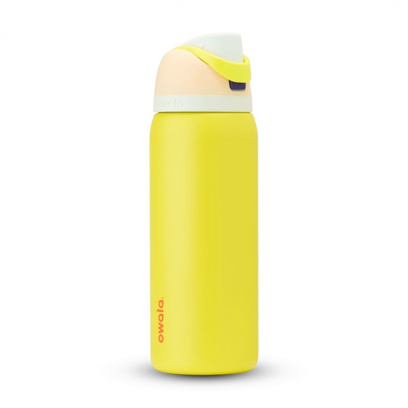 Owala 32oz FreeSip® Stainless Steel Water Bottle Lemon Limeade | Canada JHI428031